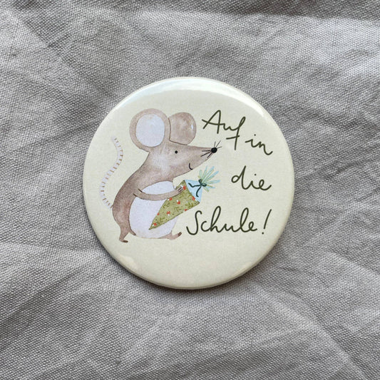 Button "Auf in die Schule" Maus - Hannahs Firlefanz