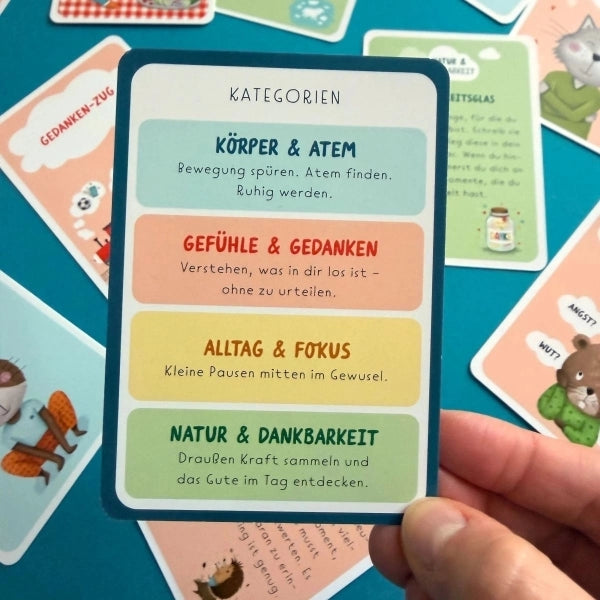 Achtsamkeitskarten für Kinder "Pause im Kopf"- Rüsselfuchs