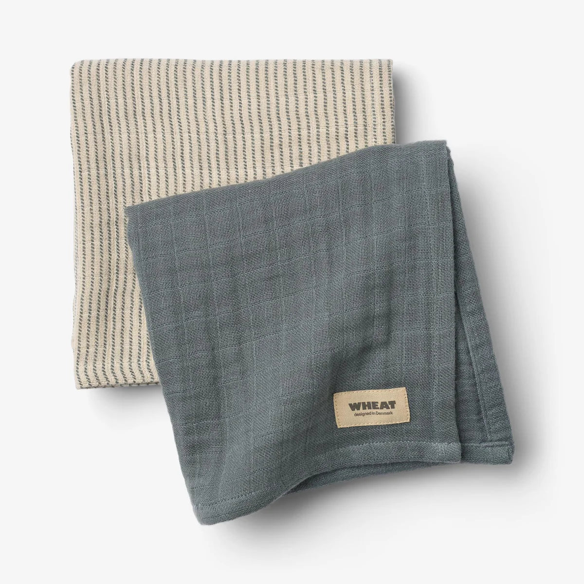 2er Set Musselin Tücher - Stormy Weather - 100 % Bio Baumwolle GOTS - WHEAT