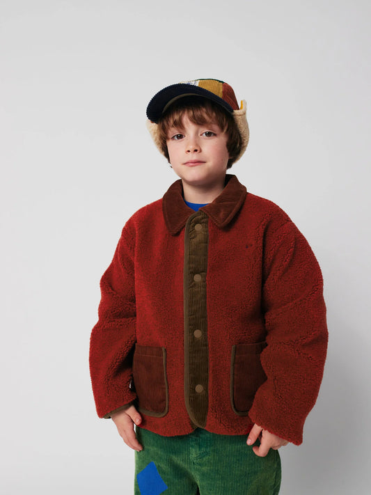 Multicolor Tiles reversible sheepskin Jacket - Bobo Choses