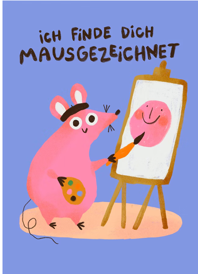 Postkarte "Ich finde Dich Mausgezeichnet" - Slinga