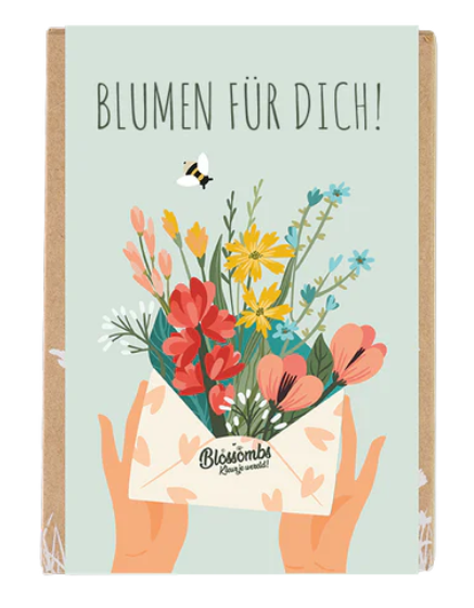 Geschenkbox Mini "Blumen für dich" mit 4 Samenbomben - Blossombs