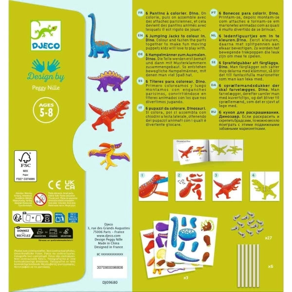 Hampelmänner zum Ausmalen - Dinos - Djeco