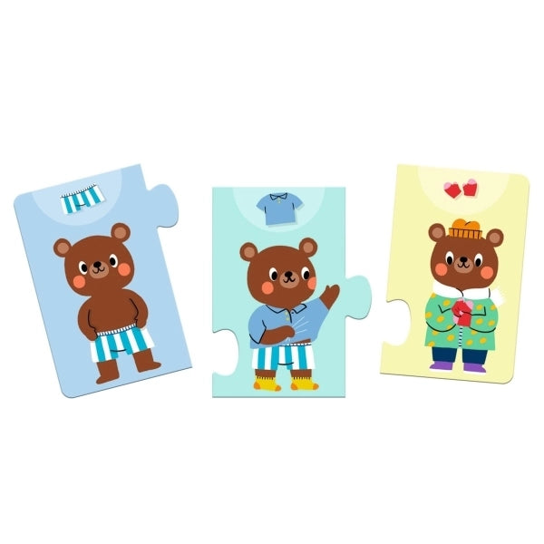 Puzzle - Teddybär zieht sich an - 10 Teile - Djeco