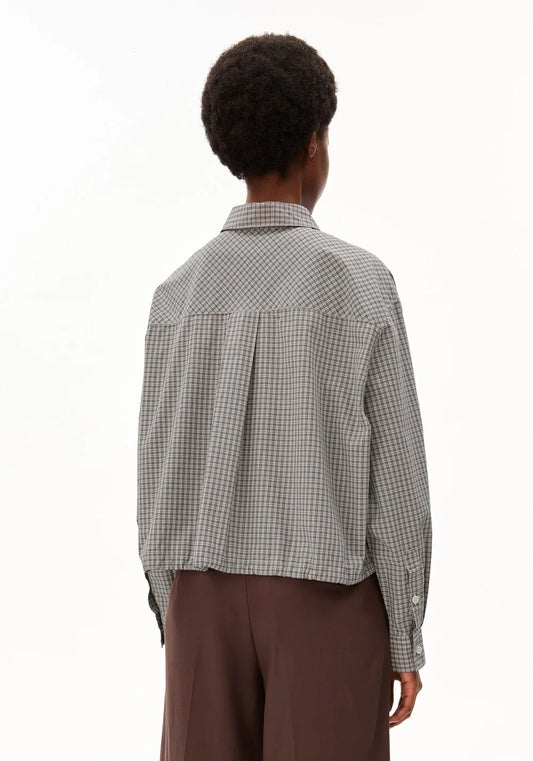 KARIERTE BLUSE MIT KORDELZUG 100% BIO-BAUMWOLLE - Armedangels