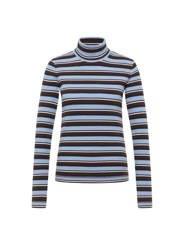 Rollkragenshirt gestreift GOTS - Lanius