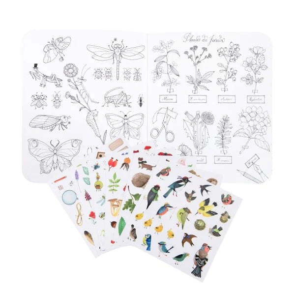Mal- und Stickerbuch Der Botanist & 148 Sticker - Moulin Roty