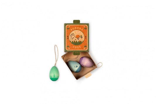 Aurora Eggs - Holzeier - kalte Farben -Grapat