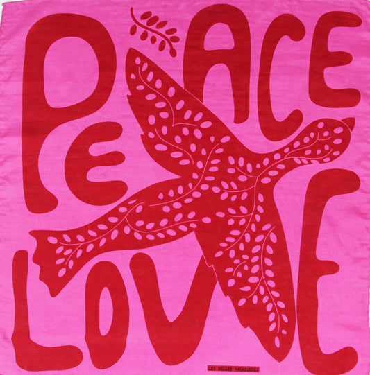 Halstuch - Peace and Love Fuchsia - Seide - Les Belles Vagabondes
