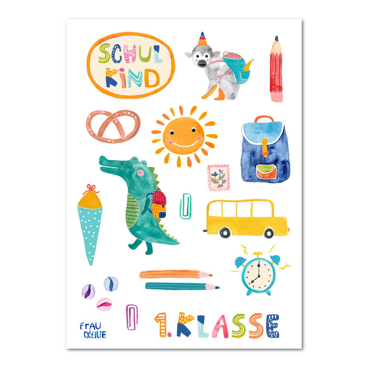 Kindertattoos - Einschulung - Frau Ottilie
