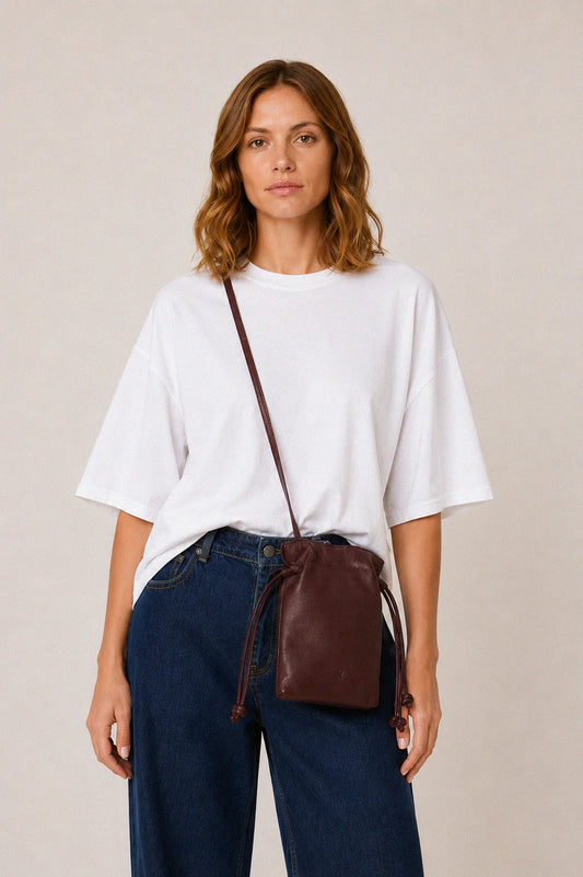 Bucket Bag Mini - RUCHED-LEATHER SLING BAG - KC651 - Indi & Cold