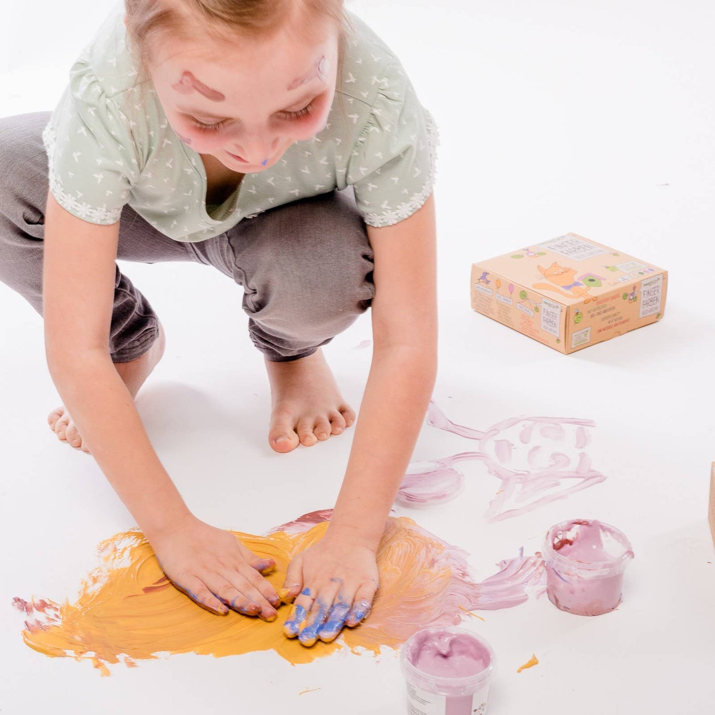 Bio-Fingerfarben vegan 4er Set "Luka" - Neogrün