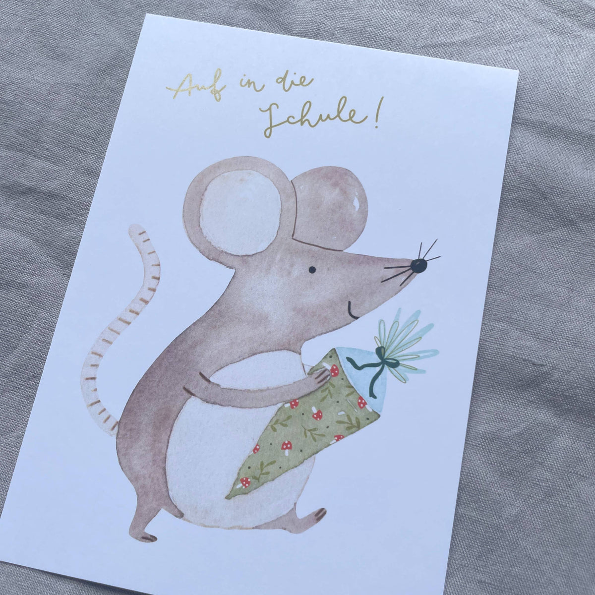 Karte zur Einschulung Maus - Hannahs Firlefanz