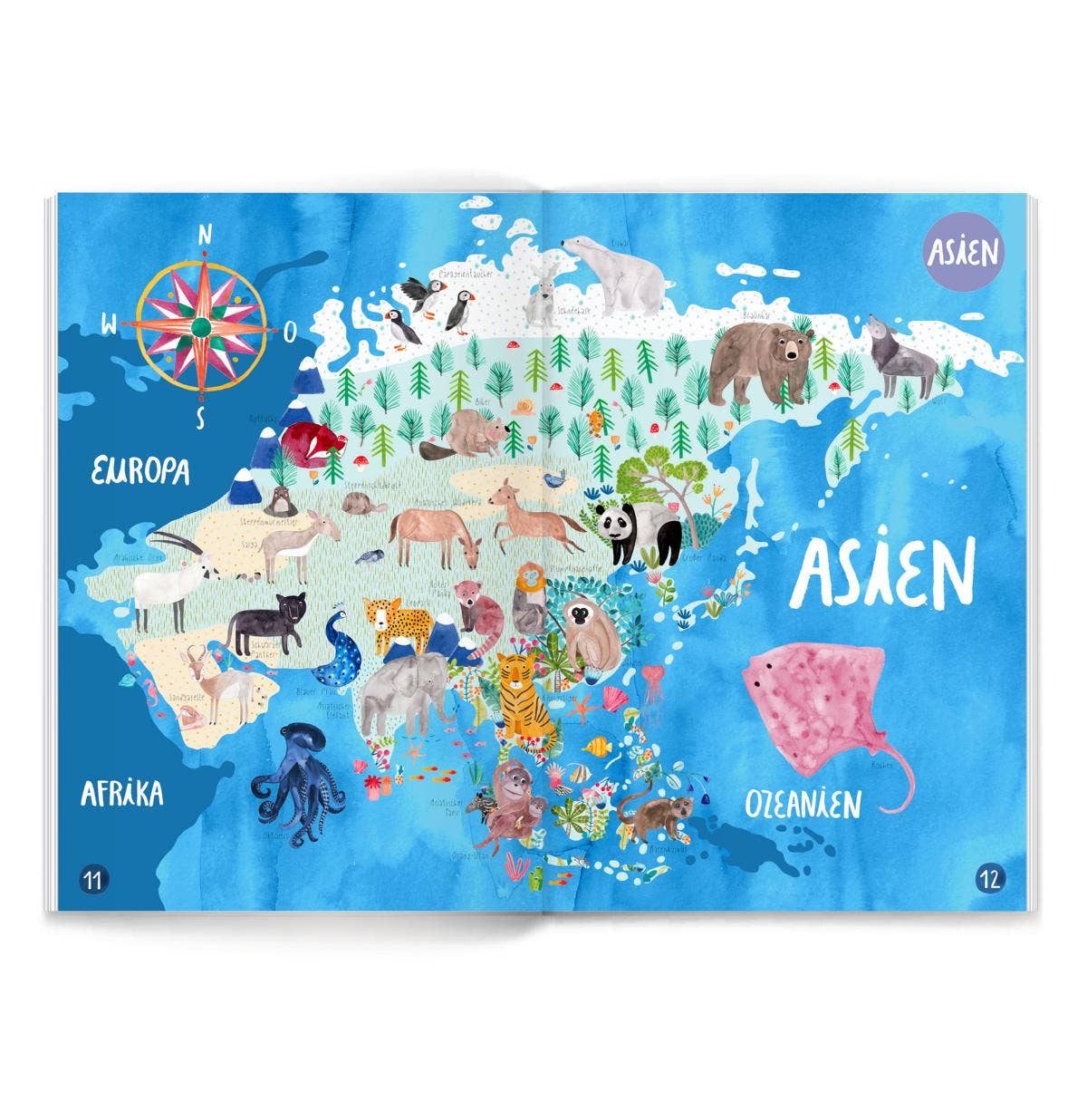 Atlas für Kinder - Mein großer bunter Tieratlas