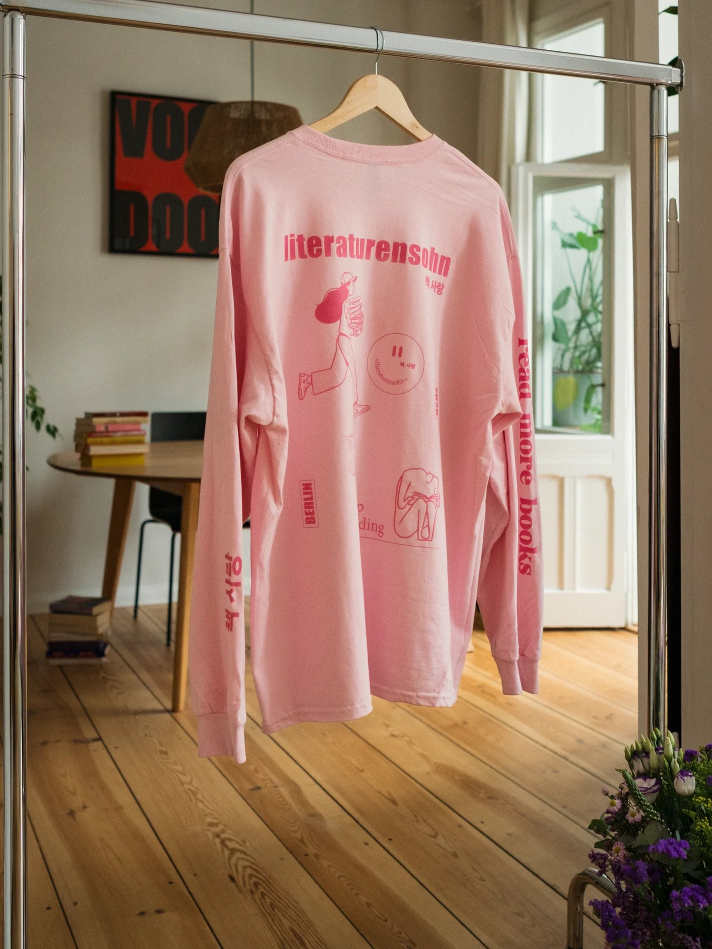 Long Sleeve - Cross Over Pink- Literaturensohn