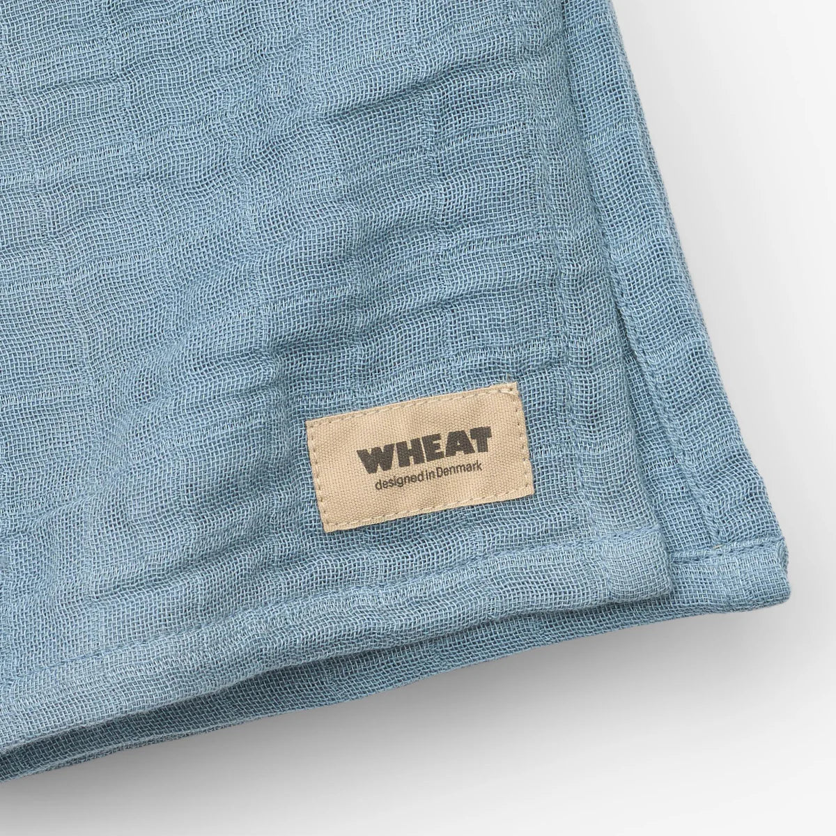 2er Set Musselin Tücher - Faded Denim - 100 % Bio Baumwolle GOTS - WHEAT