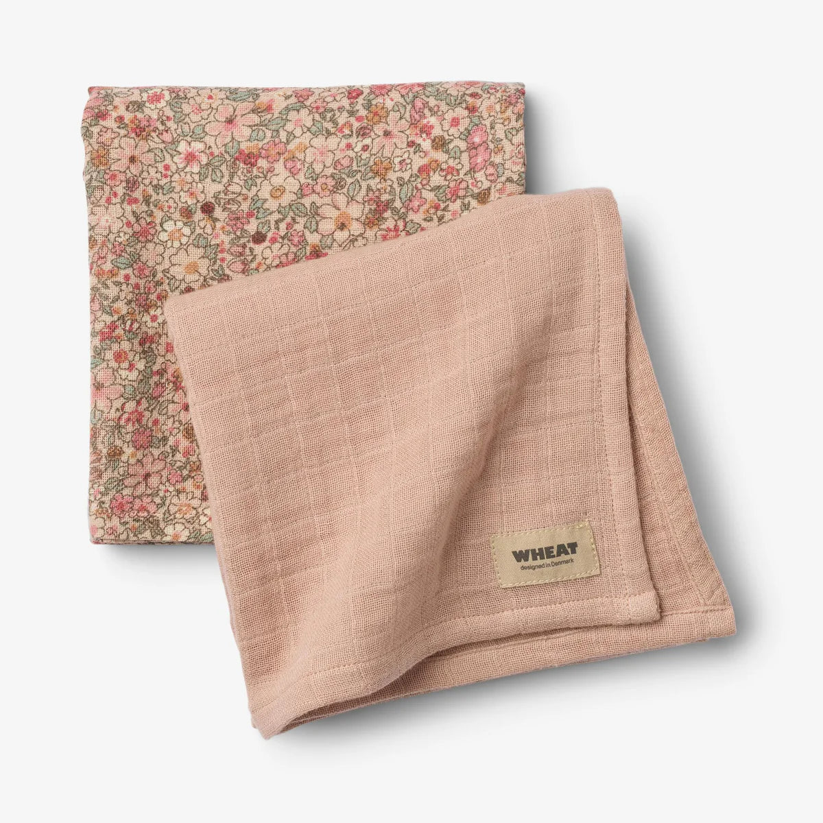 2er Set Musselin Tücher - Rose Dust - 100 % Bio Baumwolle GOTS - WHEAT