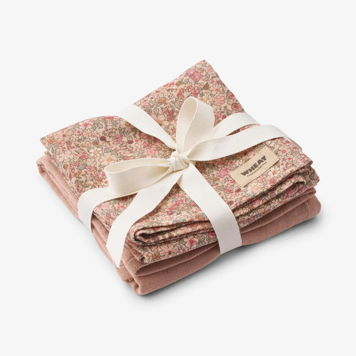2er Set Musselin Tücher - Rose Dust - 100 % Bio Baumwolle GOTS - WHEAT