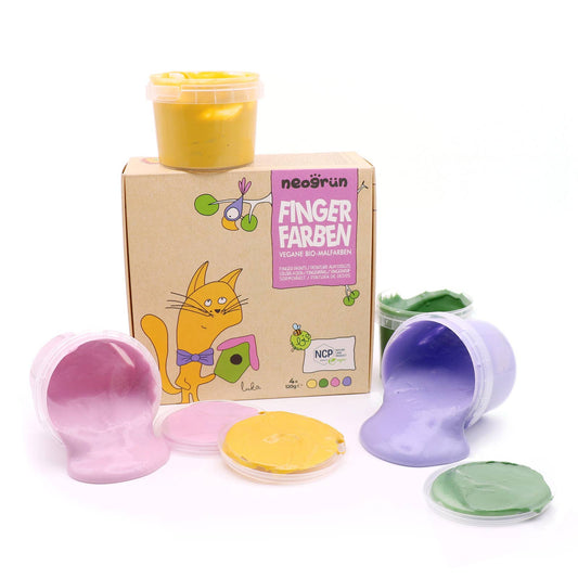 Bio-Fingerfarben vegan 4er Set "Luka" - Neogrün