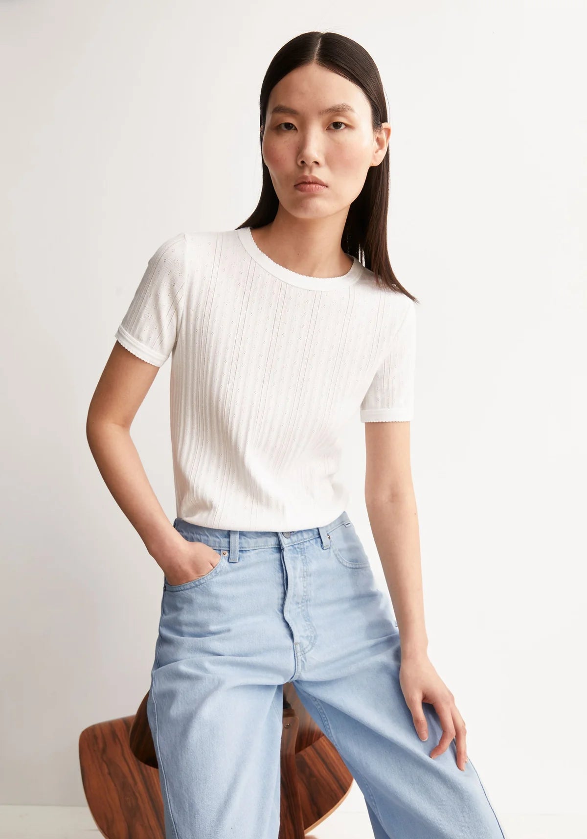 POINTELLE T-SHIRT 100% BIO-BAUMWOLLE - Armedangels