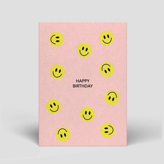 Postkarte - Geburtstag - Smileys - Naturbedacht