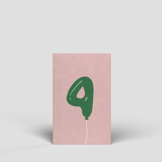 Midi Postkarte - Zahl 4 - Naturbedacht