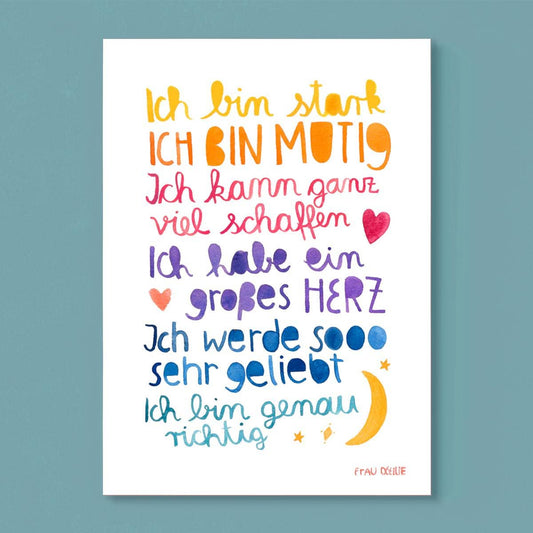 Print A4 - ich bin stark - ohne Rahmen