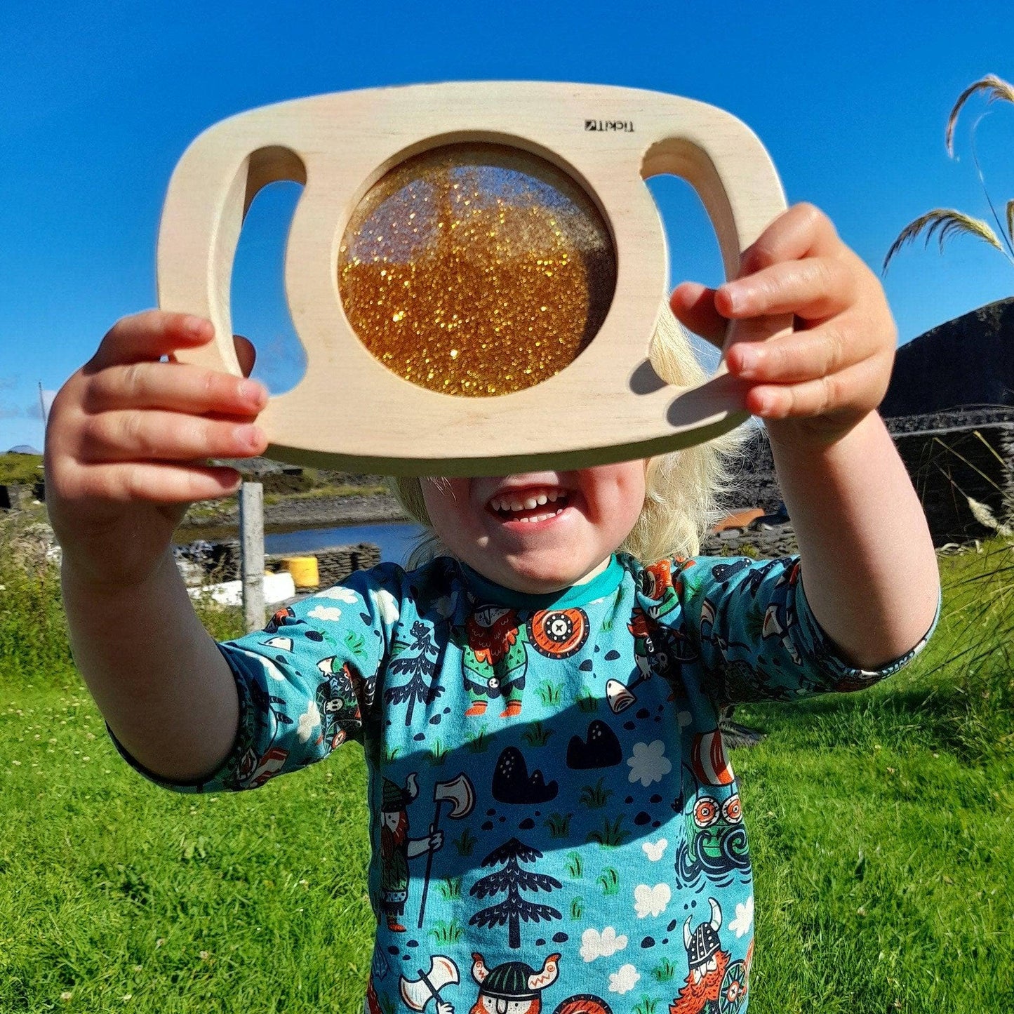 Glitzerpanel mit Griffen – Silber - Tickit