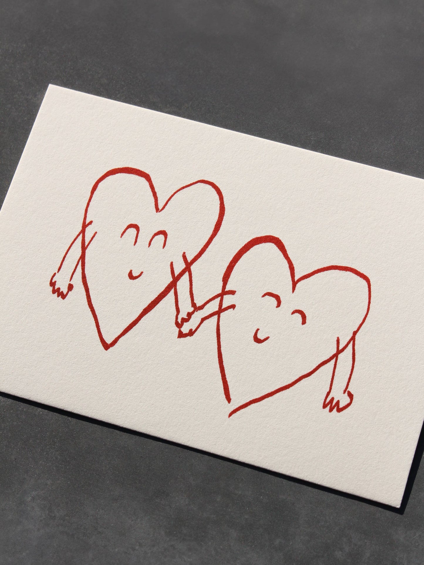 Postkarte Zwei Herzen (Risographie) - L´ Atelier Samedi