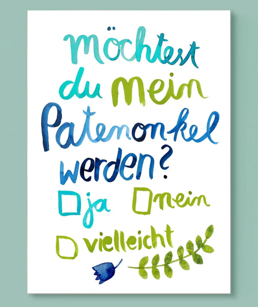 Postkarte Patenonkel - Frau Ottilie
