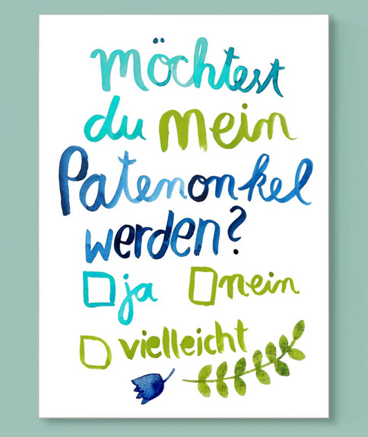 Postkarte Patenonkel - Frau Ottilie
