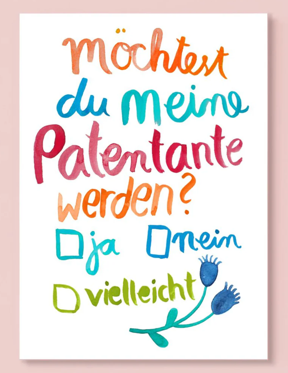 Postkarte Patentante - Frau Ottilie