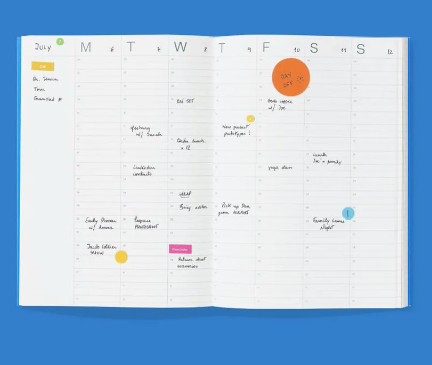 Planner Undated - undatiert - Woche und Uhrzeit - A5 - Electric Blue -mishmash