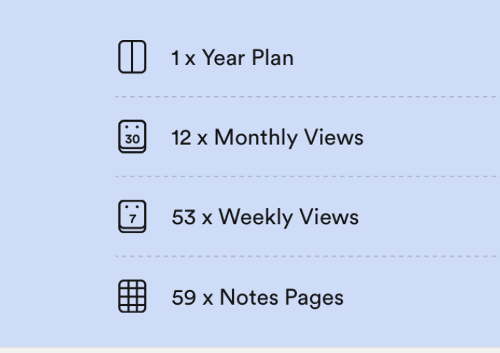 Planner Undated - undatiert - Woche und Uhrzeit - A5 - Electric Blue -mishmash