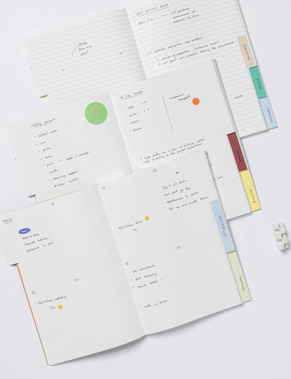 Notizbuch - 4 Register gepunktet - A5 - Moss -mishmash