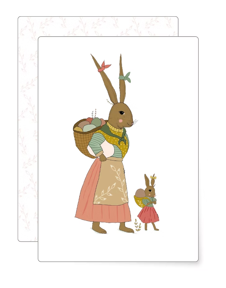 Postkarte Hasenfamilie - MIAO Papeterie