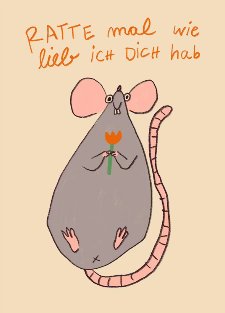 Postkarte "Ratte mal" - Slinga