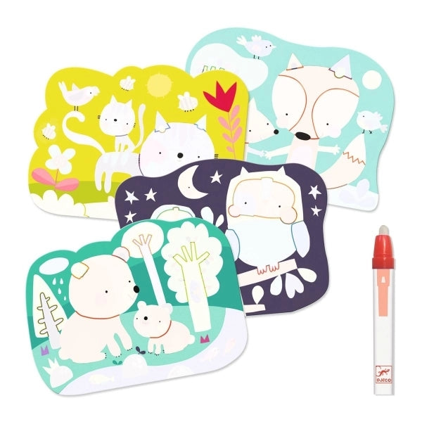 Zauber Malbilder 18 Monate - Große Motive - Im Wald versteckt- Djeco