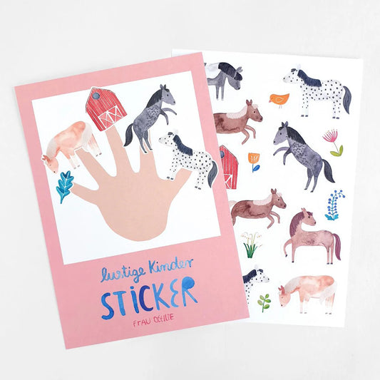 Stickerbogen - Ponies und Pferde - Frau Ottilie