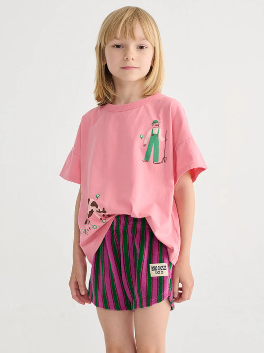 Striped terry cloth Shorts - Bobo Choses