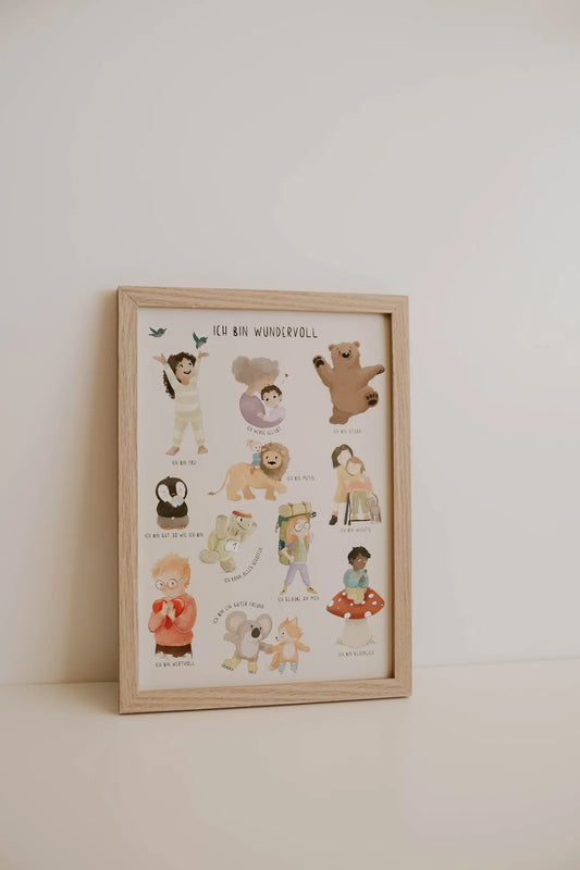 Affirmationsposter mit Rahmen - Inliebe