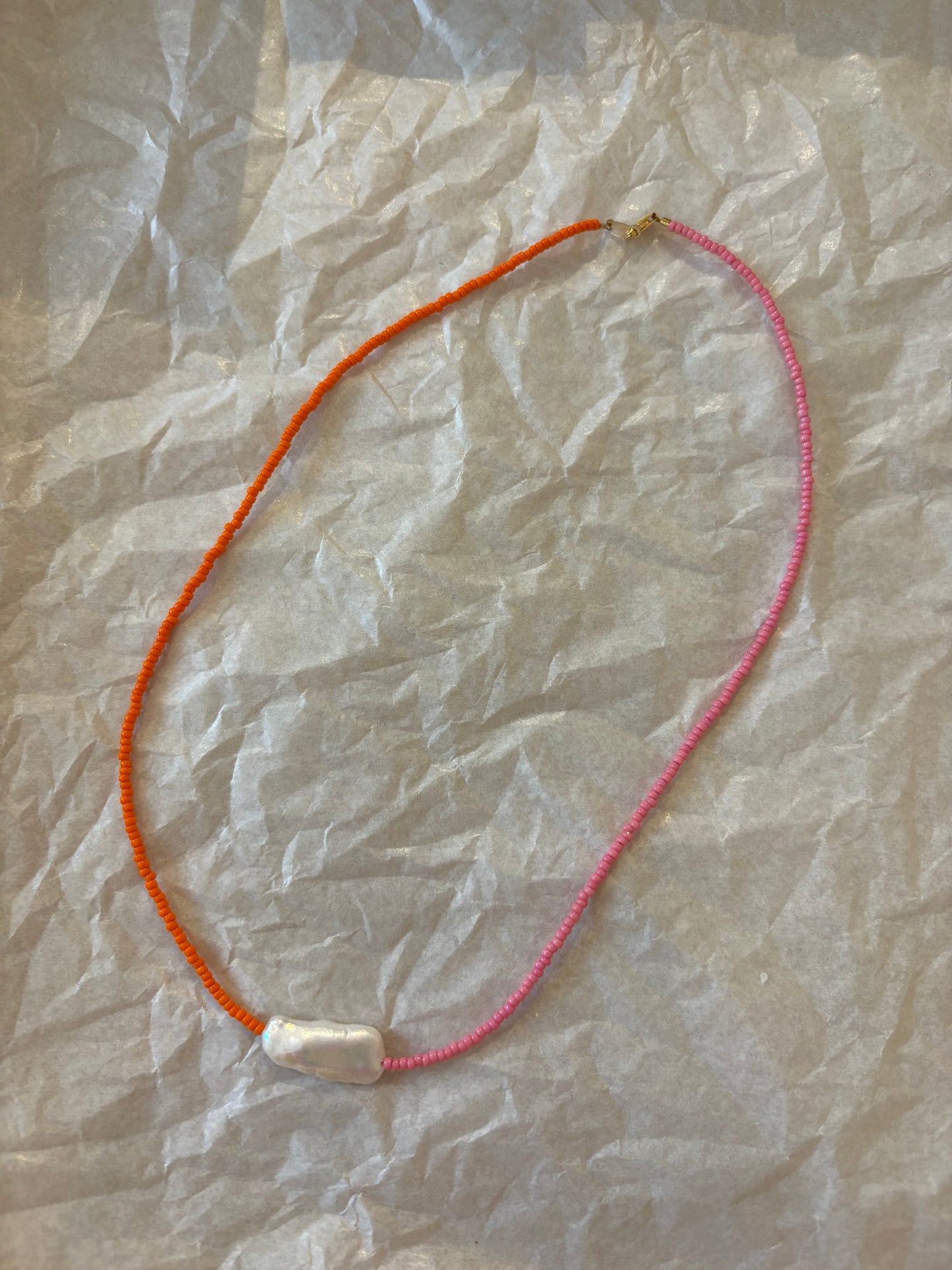 Bunte Kette mit großer Perle 45 cm - Studio Niovi