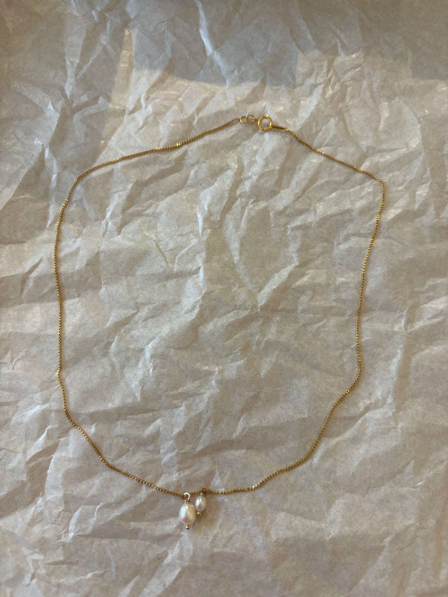 Kette mit 2 Perlen 40 cm - Studio Niovi