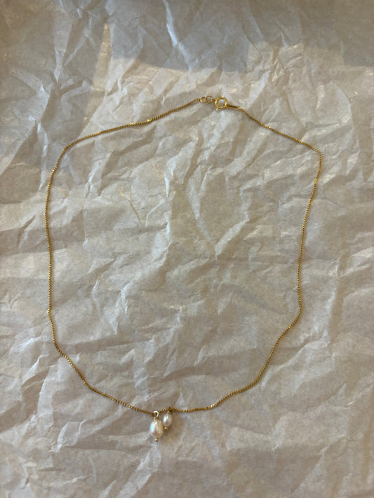 Kette mit 2 Perlen 40 cm - Studio Niovi