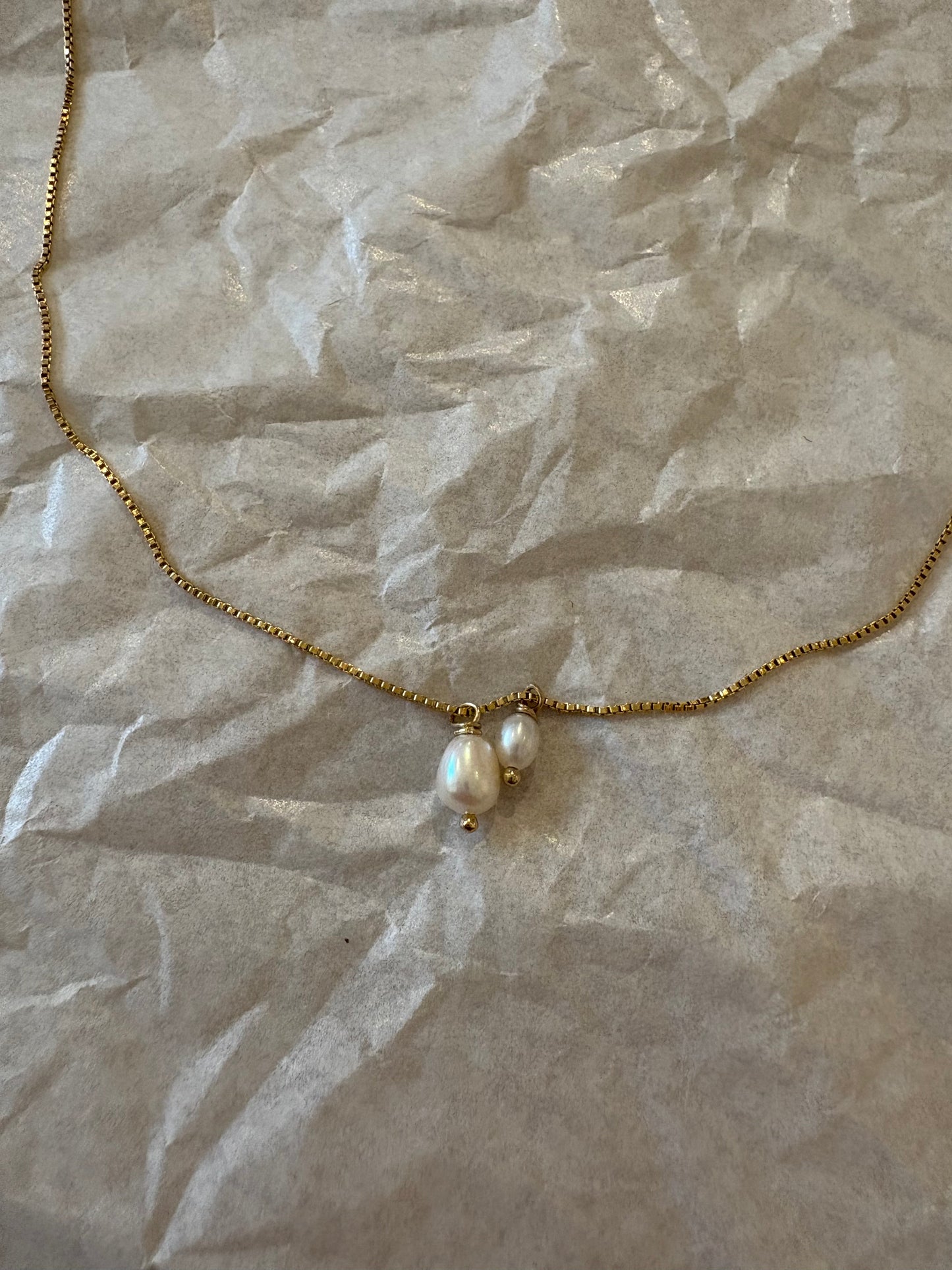 Kette mit 2 Perlen 40 cm - Studio Niovi