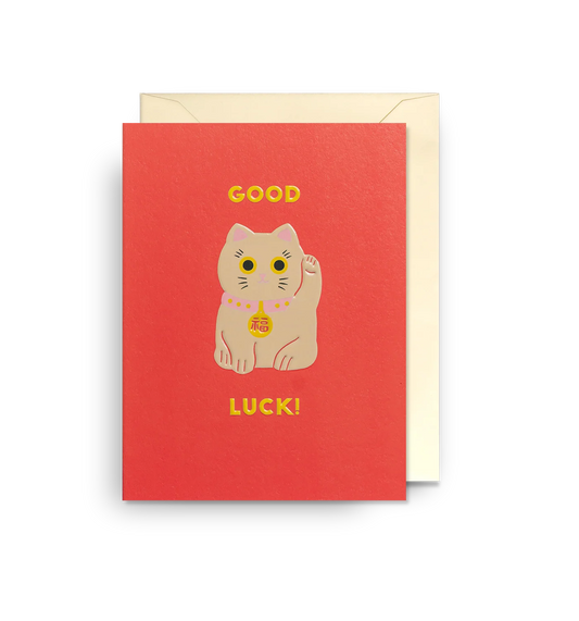 Mini Karte „Good Luck“ Winkekatze - Lagom Design