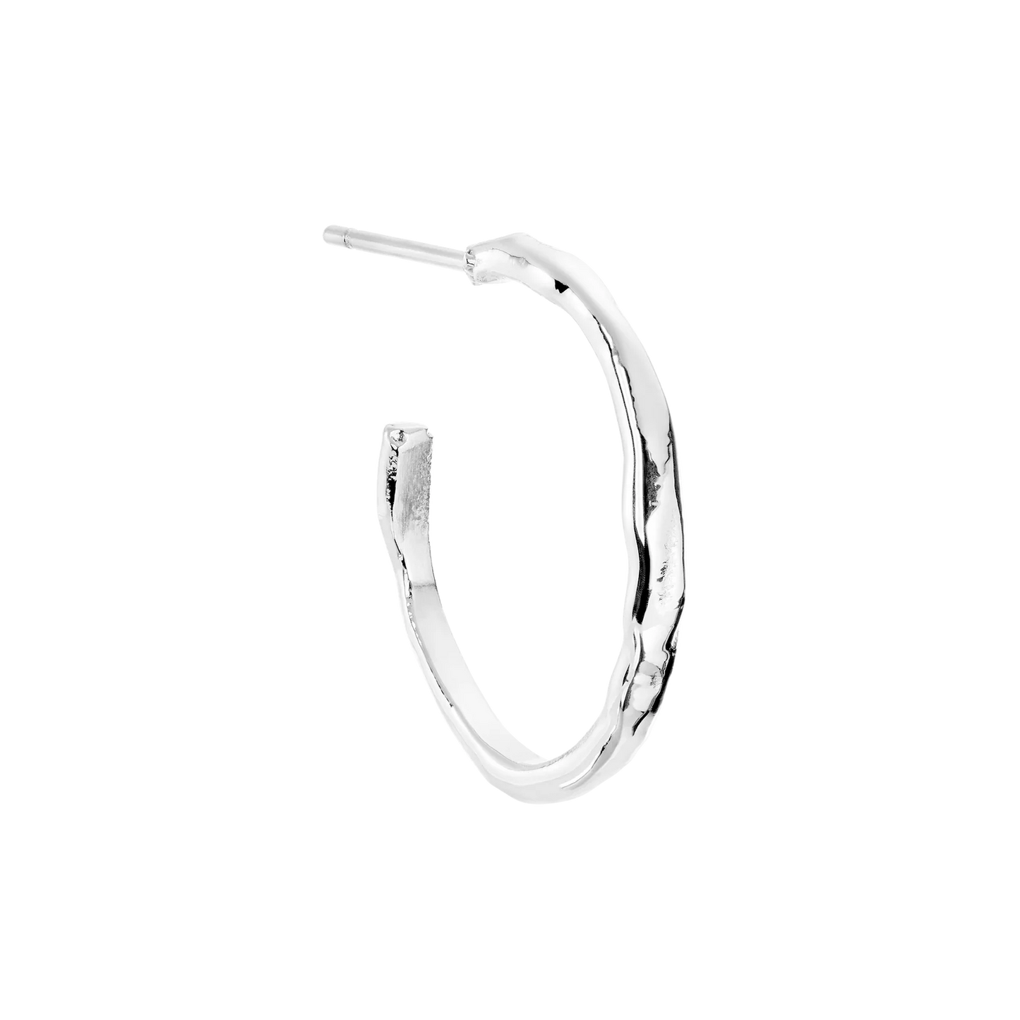 Slim Oval Hoop Silber - Jane Kønig