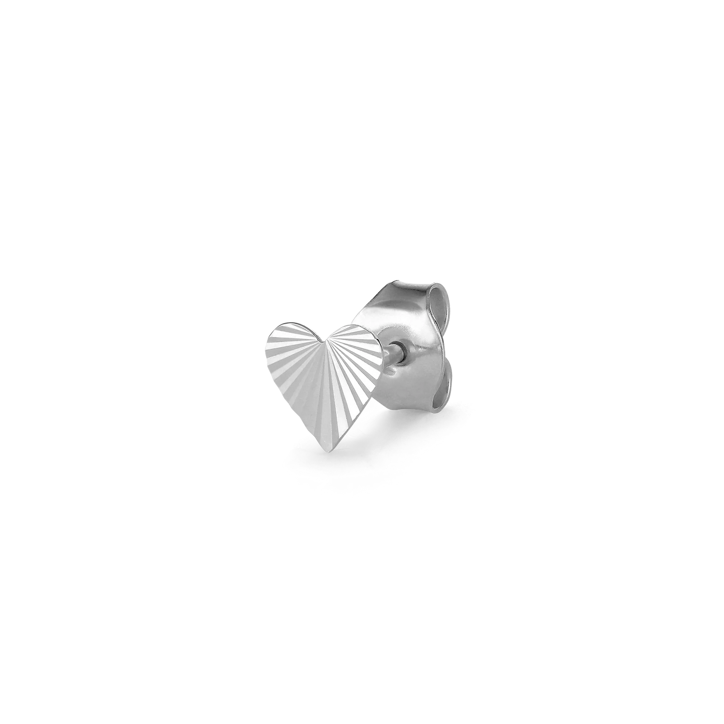 Reflection Heart Stud silber - einzeln - Jane Kønig