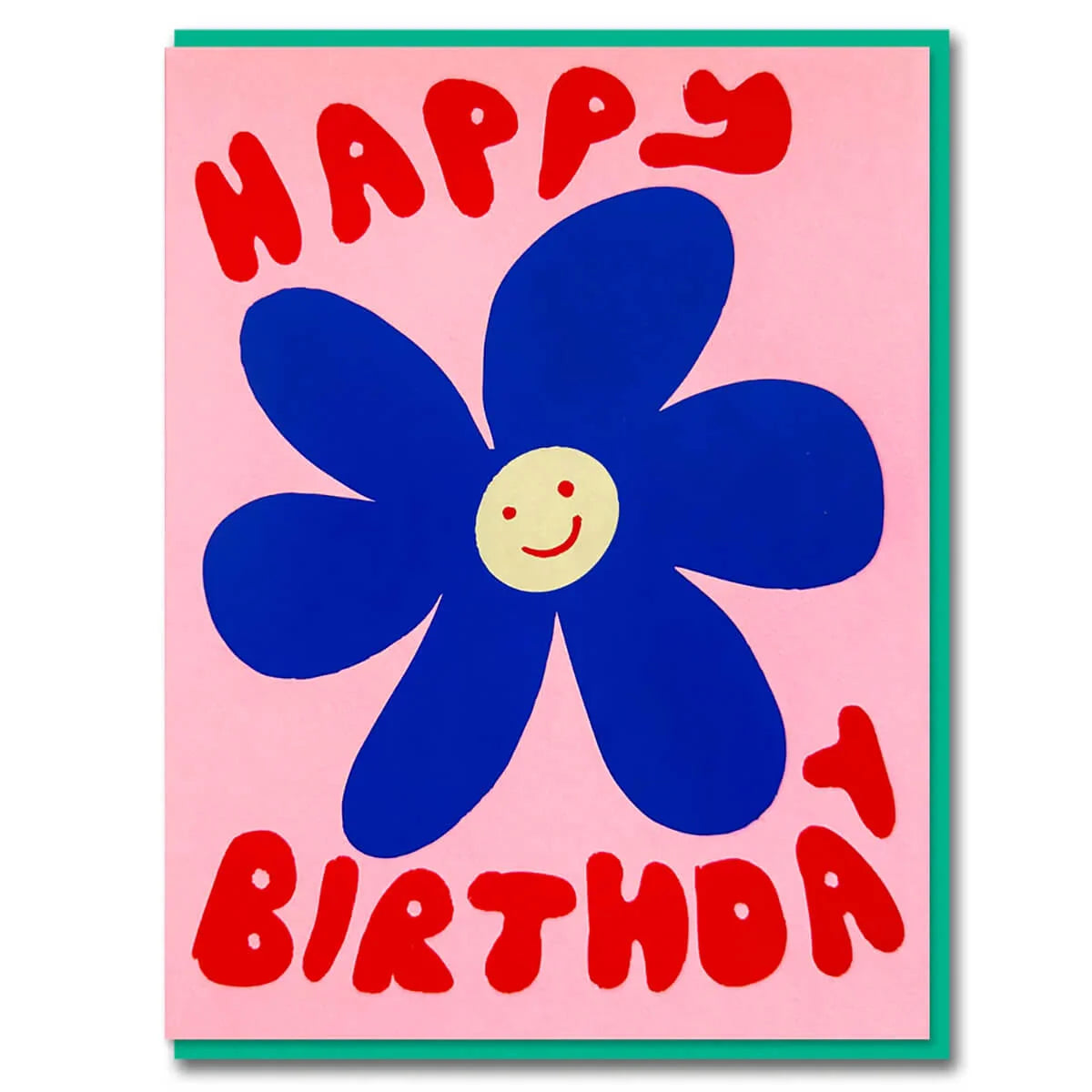 Happy Birthday - Grußkarte mit Kuvert - Letterpressed 1973