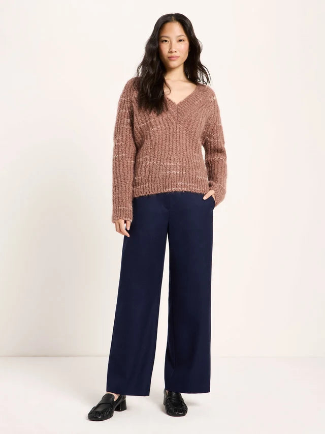 Pullover mit V-Ausschnitt aus Mohair-Wolle - Lanius